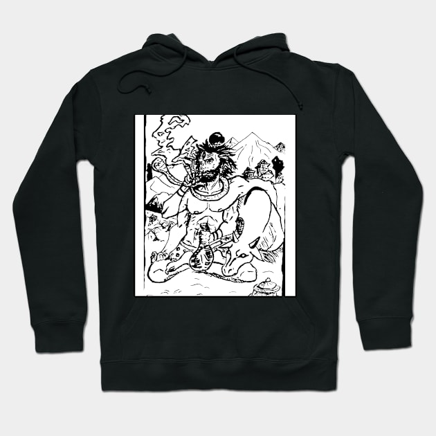 Shiva in the Himalayas Hoodie by LoneWolfParty